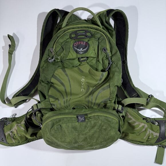 Osprey Raven 10 Hydraulics Green Backpack Hiking Climbing Camping * No Reservoir - Picture 1 of 8
